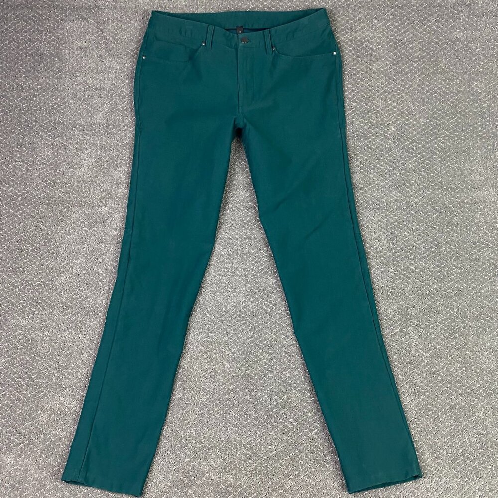 Lululemon Slim Fit ABC Pants Men's 33 x 33 Green Jasper Utilitech Chino Stretch - Picture 1 of 14